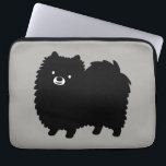 Cute Black Pomeranian | Fluffy Cartoon Dog Laptop Sleeve<br><div class="desc">Cute drawing of a fluffy black Pomeranian. A perfect laptop computer sleeve for anyone who loves a Pom. Visit Jenn's Doodle World for even more fun Pommy designs and cool computer accessories.</div>