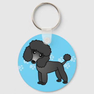 Cute Black Poodle Cartoon Keychain