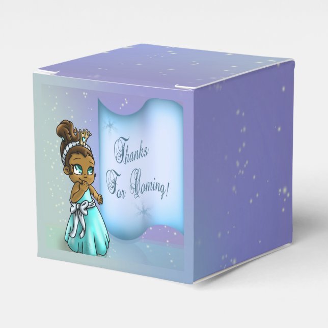 Cute Black Princess Birthday Favor Box (Front Side)