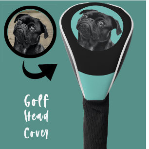 Cute Black Pug Face Charm   Unique Custom Dog Love Golf Head Cover