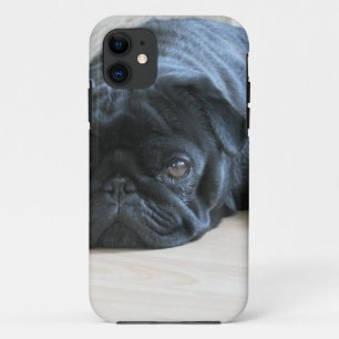 Cute Black Pug Sleeping iPhone 11 Case