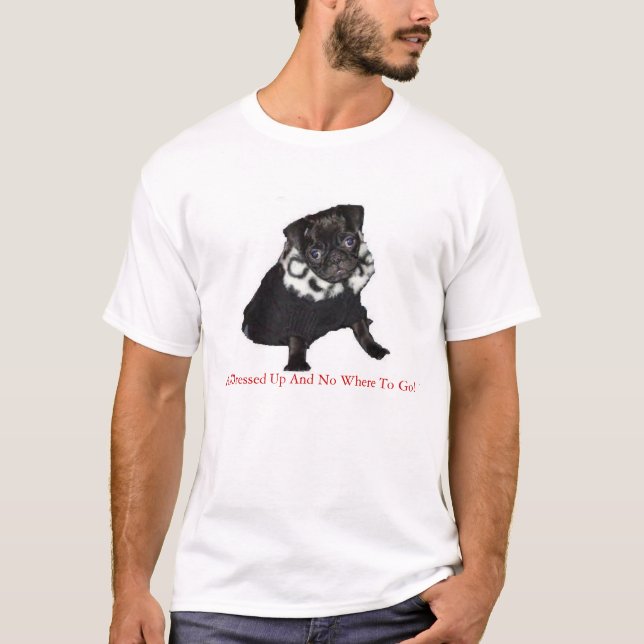 Cute Black Pug T-Shirt (Front)