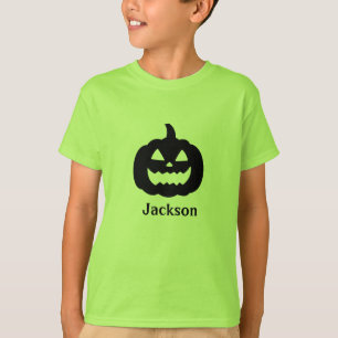 Cute Black Pumpkin Custom Name Halloween T-Shirt