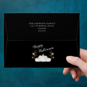 Cute Black Pumpkin Happy Halloween  Envelope