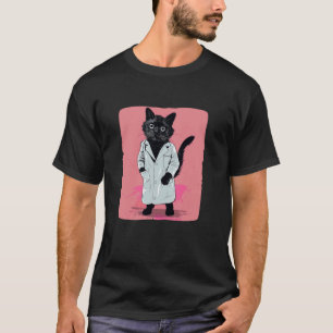 Cute black Science Cat for Experiments Lovers T-Shirt