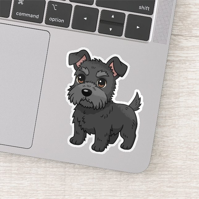Cute Black Scottish Terrier Dog (Detail)