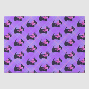Cute Black Scottish Terrier Dog Plaid Christmas Tissue Paper
