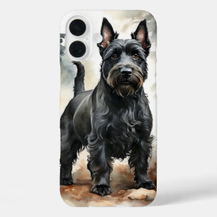 CUTE BLACK SCOTTISH TERRIER PUPPY DOG iPhone 16 PLUS CASE