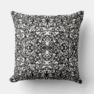 Cute black seamless fluid background design throw pillow