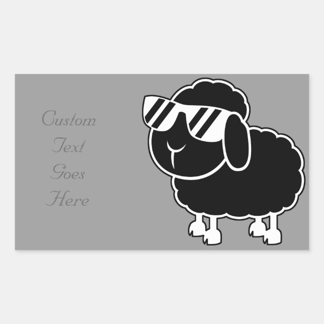 Cute Black Sheep Cartoon Sticker (Front)