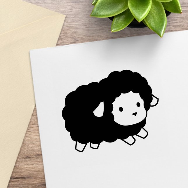 Cute Black Sheep Ewe Rubber Stamp (Creator Uploaded)