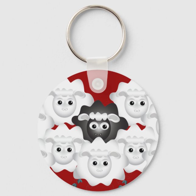 Cute Black Sheep of the Family Keychain (Front)