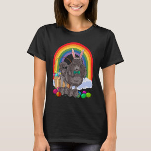 Cute Black Standard Poodle Easter Eggs Bunny Dog T-Shirt