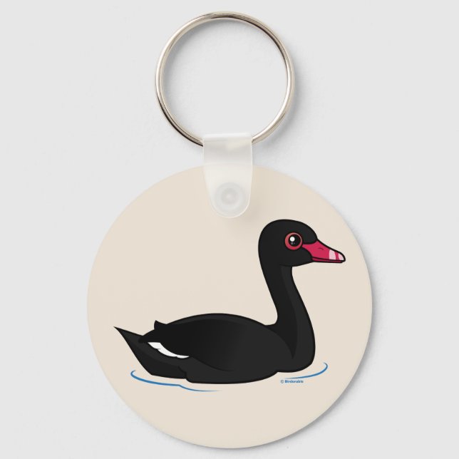 Cute Black Swan Keychain (Front)