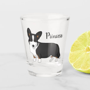 Cute Black Tan Cardigan Welsh Corgi Dog Lovers Shot Glass