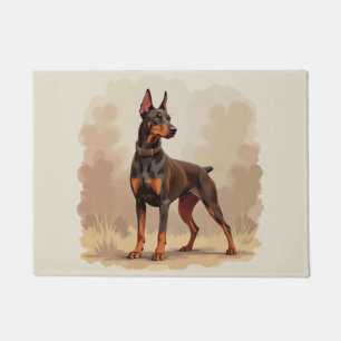 Cute Black Tan & White Tricolor Beagle Puppy Doormat