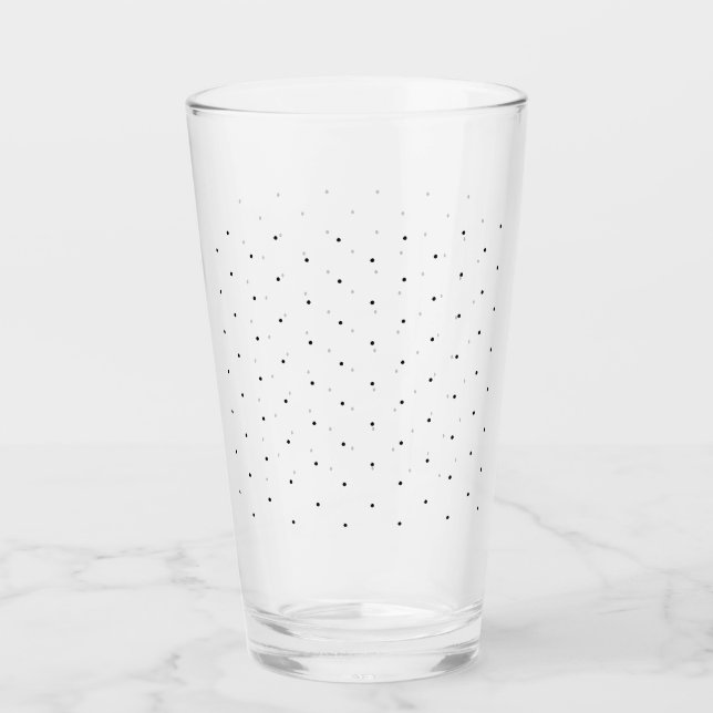 Cute Black tiny polka dots pattern elegant clear Glass (Front)