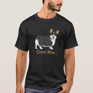 Cute Black Tricolor Pembroke Corgi Mom Dog 1 T-Shirt