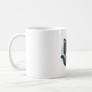 Cute Black Tuxedo Cat Loves Drinking Bubble Tea Coffee Mug