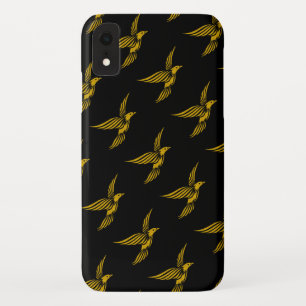 Cute black vintage gold eagle patterns iPhone XR case