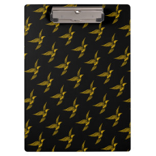 Cute black vintage gold eagle patterns clipboard