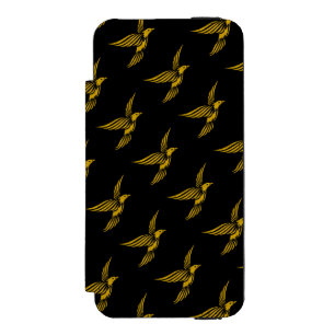 Cute black vintage gold eagle patterns incipio watson™ iPhone 5 wallet case
