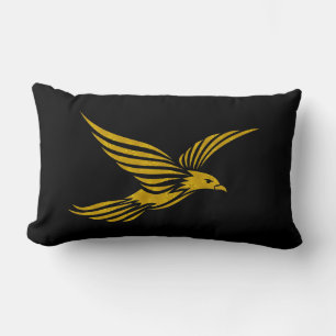 Cute black vintage gold eagle patterns lumbar pillow