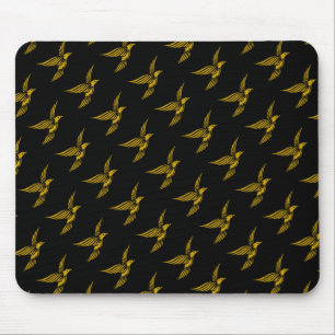 Cute black vintage gold eagle patterns mouse pad