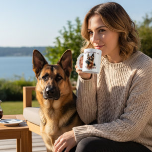  Cute  Black WATERCOLOR SHEPHERD  PERSONALIZE Coffee Mug