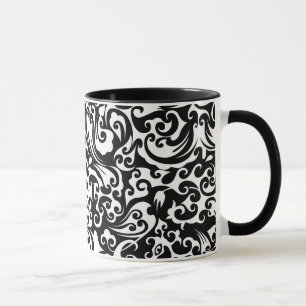 Cute black white abstract background design mug
