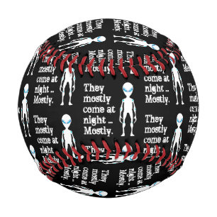 Cute black white alien quote baseball
