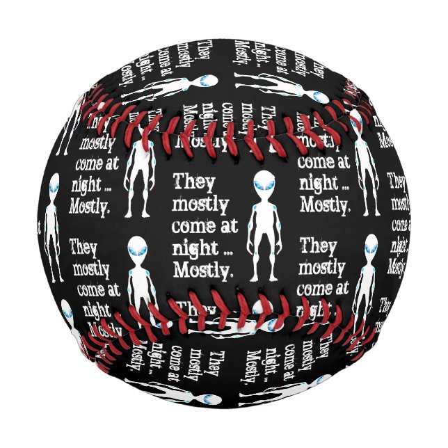 Cute black white alien quote baseball (Front)