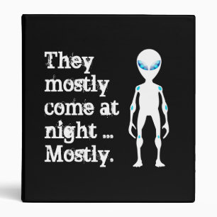Cute black white alien quote binder
