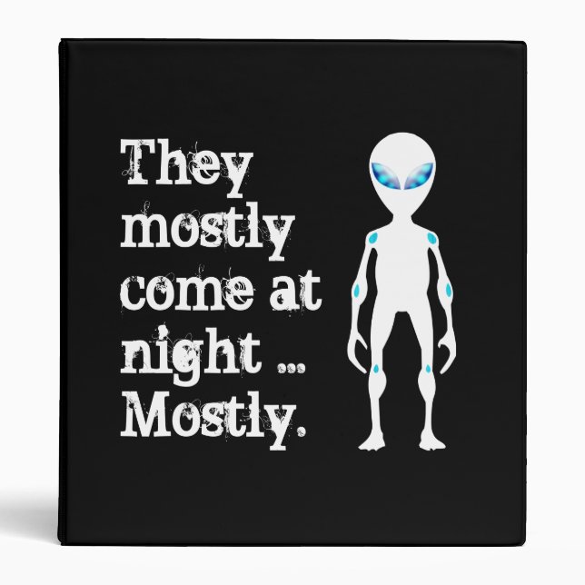 Cute black white alien quote binder (Front)
