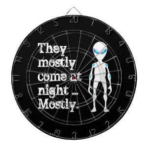 Cute black white alien quote dartboard