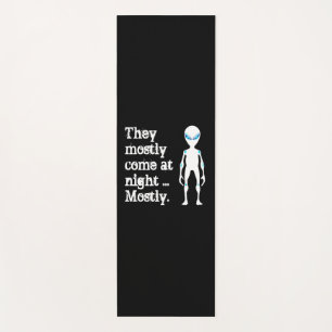 Cute black white alien quote yoga mat