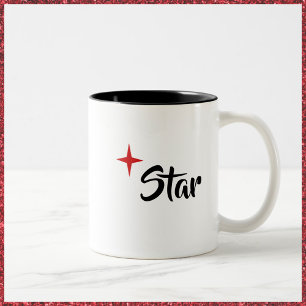 Cute Black White and Red Star Diva Mug