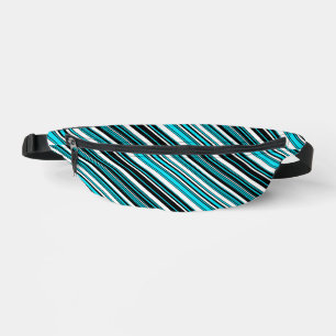 Cute black white aqua stripes Case-Mate iPhone cas Fanny Pack