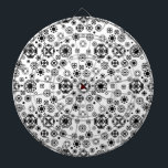 Cute black white arabesque decorative pattern dartboard<br><div class="desc">Cute black white arabesque decorative pattern</div>