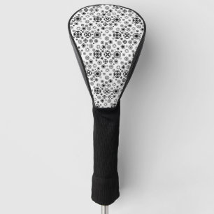 Cute black white arabesque decorative pattern golf head cover