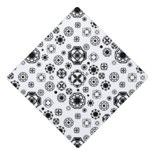 Cute black white arabesque decorative pattern graduation cap topper