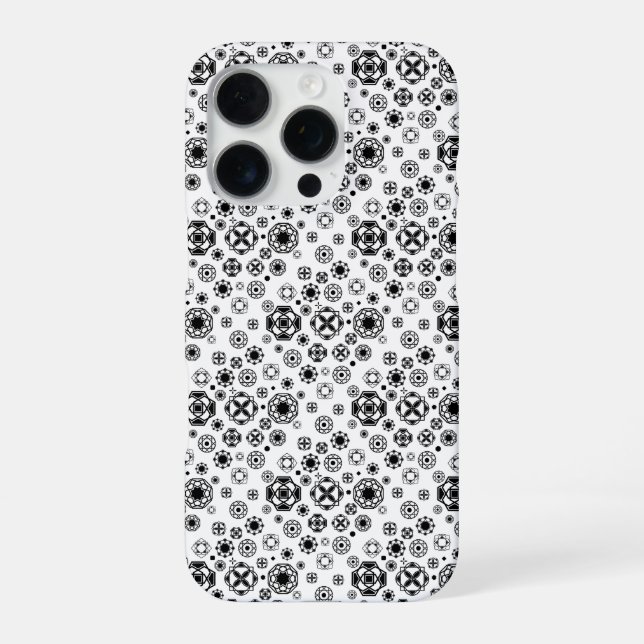 Cute black white arabesque decorative pattern iPhone case (Back)