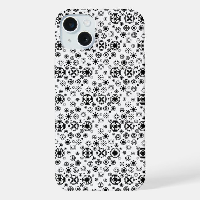 Cute black white arabesque decorative pattern iPhone case (Back)