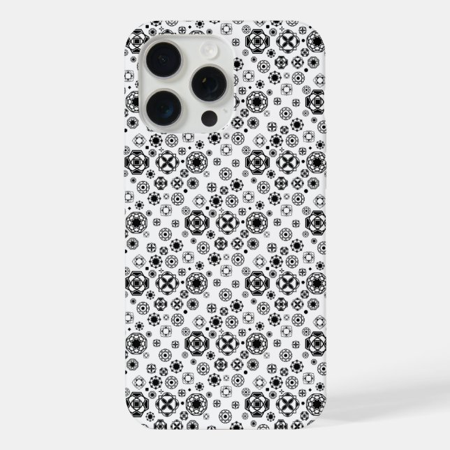 Cute black white arabesque decorative pattern iPhone case (Back)