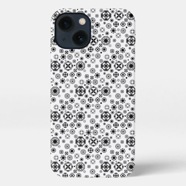 Cute black white arabesque decorative pattern iPhone case (Back)