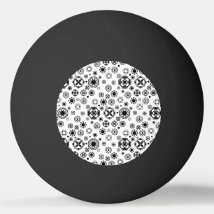Cute black white arabesque decorative pattern ping pong ball