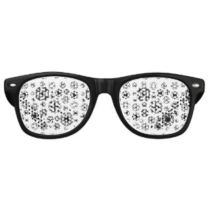 Cute black white arabesque decorative pattern retro sunglasses