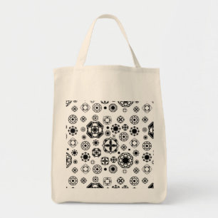 Cute black white arabesque decorative pattern tote bag