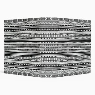 Cute black white aztec patterns design binder
