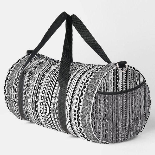 Cute black white aztec patterns design duffle bag (Right Corner)